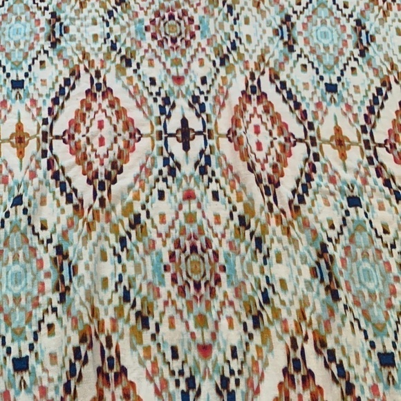 MARKET & Spruce Drop Shoulder 3/4 Sleeve Geometric Print Stretchy Top Women’s XS - Picture 5 of 12